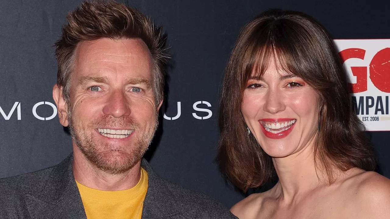 Ewan McGregor, 53, cozies up to elegant wife Mary Elizabeth Winstead, 39, as they attend Go Gala...