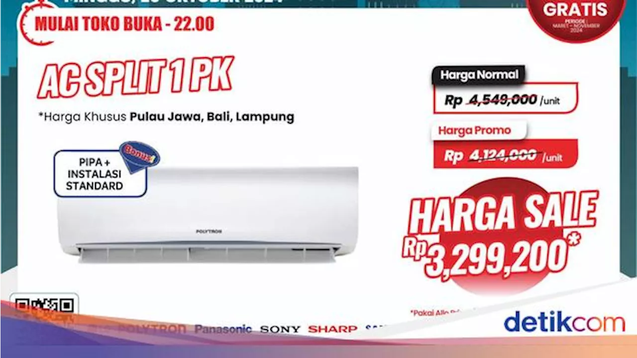 Murah Banget! AC 1 PK Cuma Rp 3 Jutaan Spesial di Transmart Full Day Sale