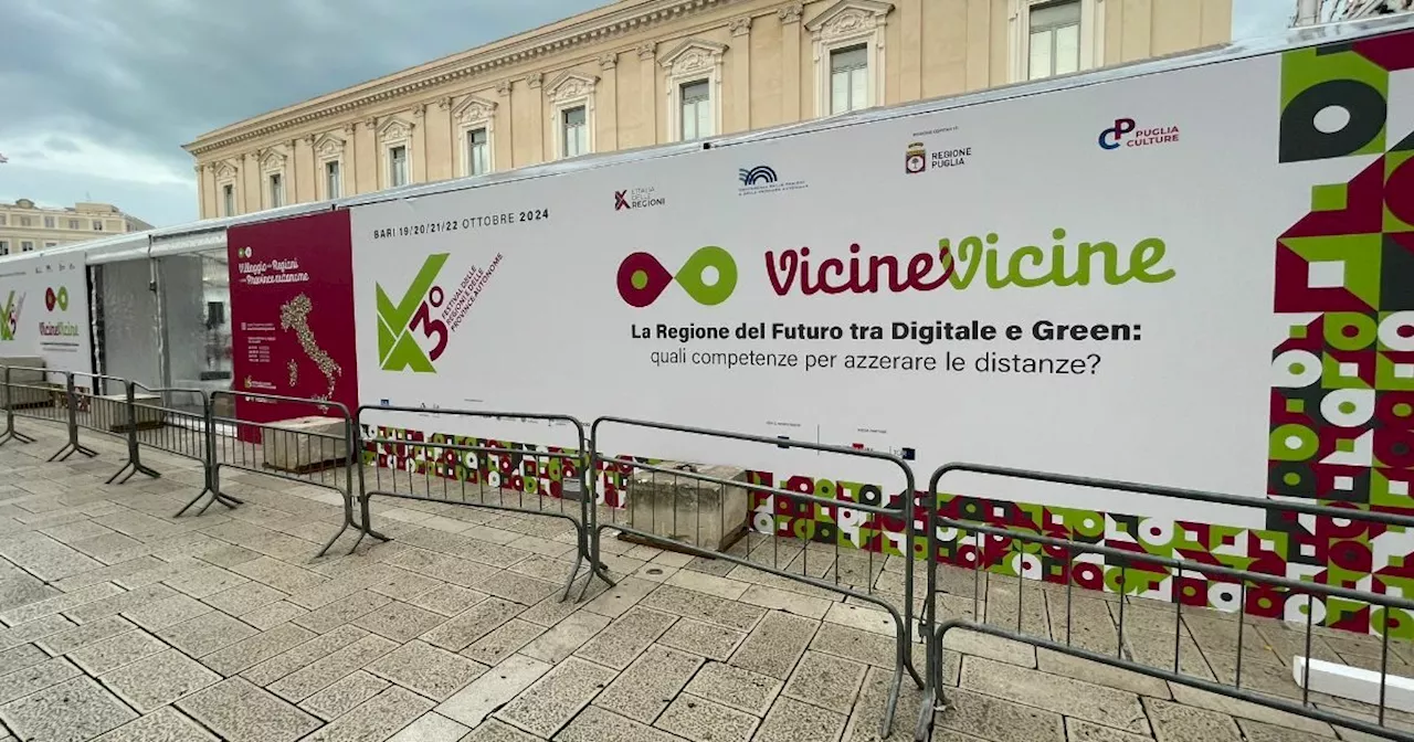 Torna a Bari il Festival delle Regioni dal 19 al 22 ottobre: futuro tra digitale e green