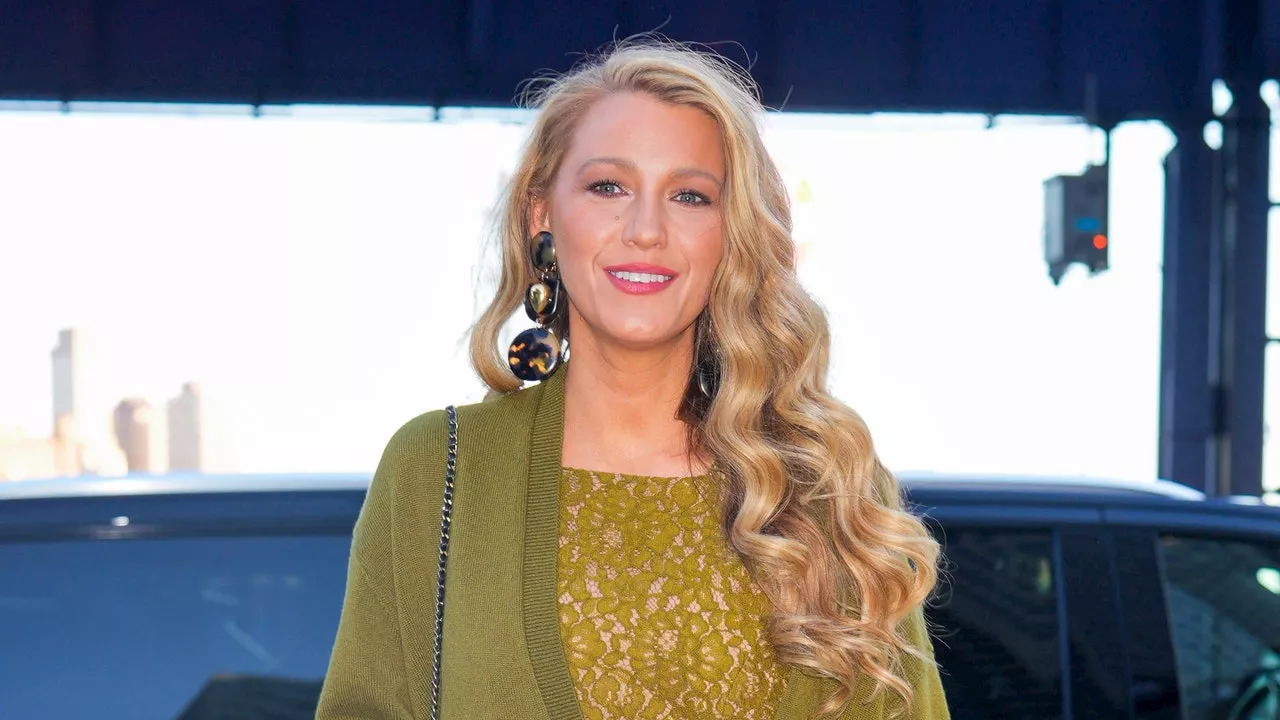 Blake Lively Completely Transformed Her Side Boob-Baring Lace Dress With a Chunky Cardigan