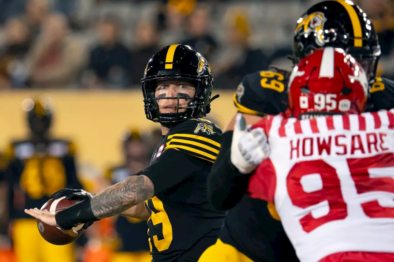 Bo Levi Mitchell’s five TD passes lead Ticats past Stampeders 42-20