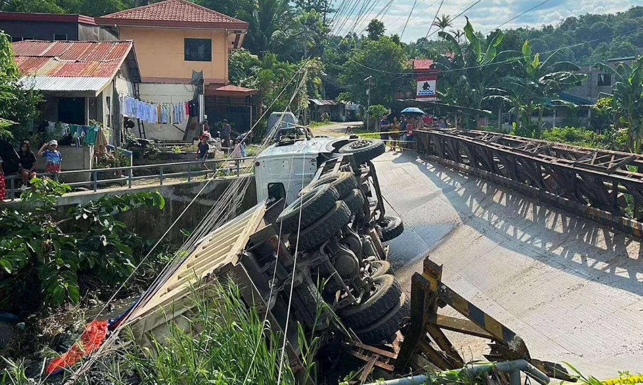 Bridge in Davao City gives in after truck crosses