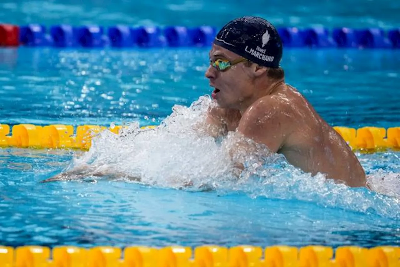 Record de France de Léon Marchand sur 200 m quatre nages petit bassin à Shanghai