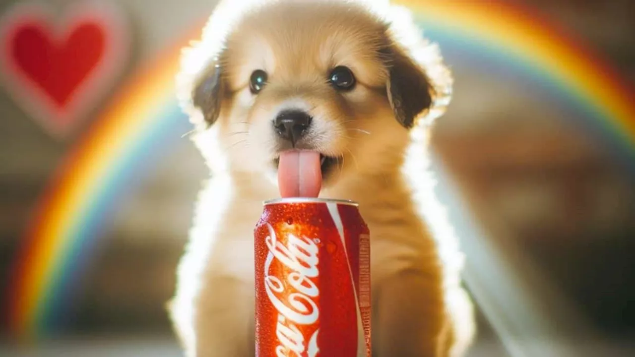 Un perrito vestido como Coca-Cola se vuelve viral en Halloween