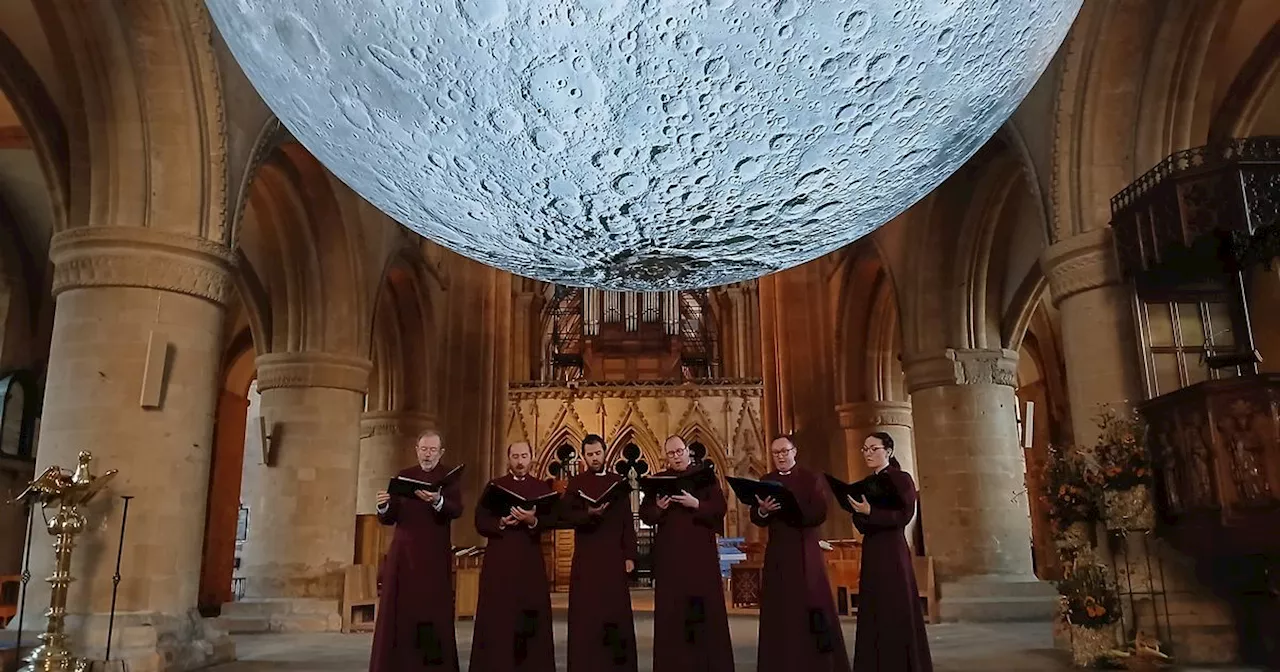 Giant Moon Sculpture Illuminates Historic Southwell Minster