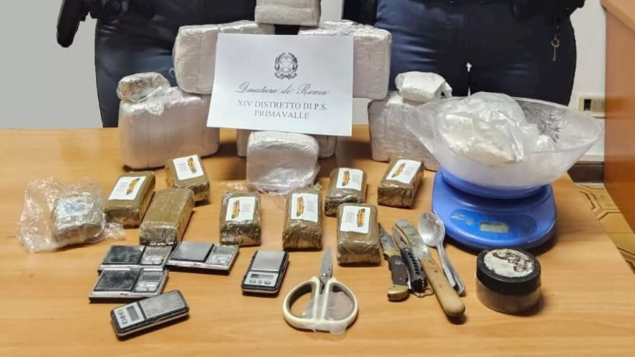 Blitz ai Cancelletti di Primavalle: sequestrate 40.000 dosi di hashish e 900 di cocaina