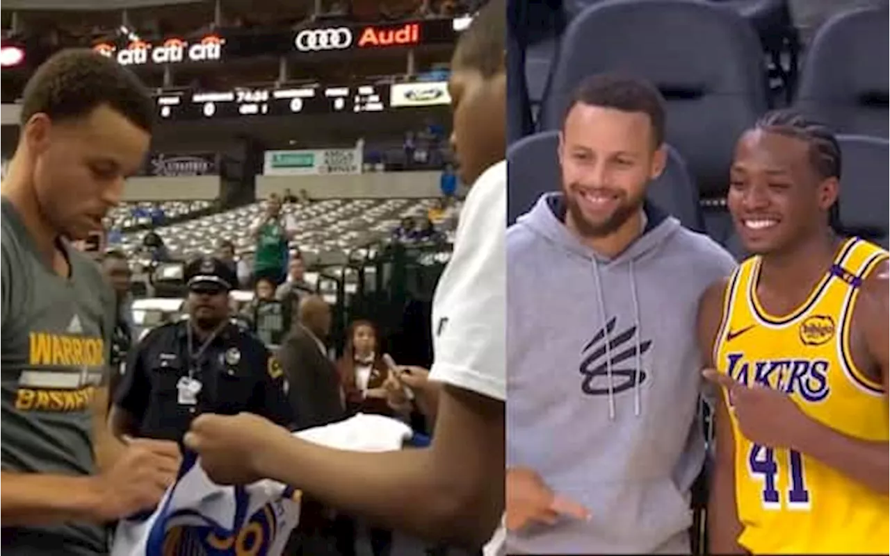 NBA, Quincy Olivari ne fa 22 a casa del suo idolo Steph Curry, lo incontra e piange. VIDEO