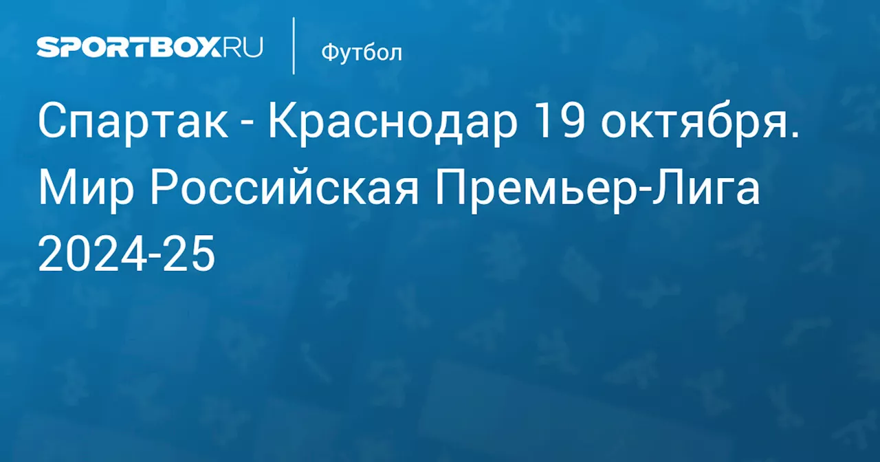  Краснодар 19 октября. Мир Российская Премьер-Лига 2024-25. Протокол матча