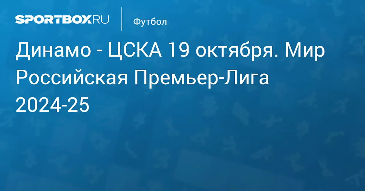  ЦСКА 19 октября. Мир Российская Премьер-Лига 2024-25. Протокол матча