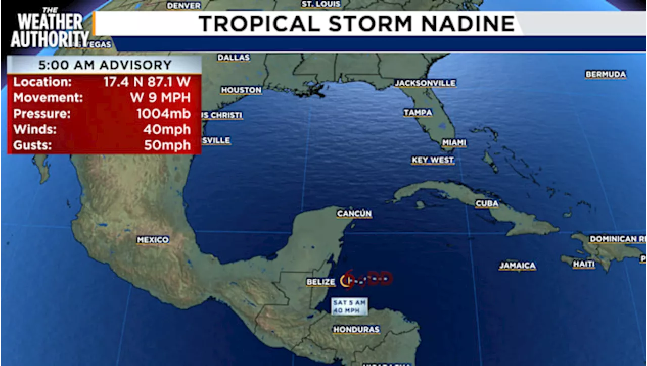 Tropical Storm Nadine expected to make landfall in Belize today