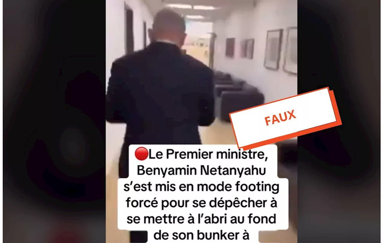 Conflit au Proche-Orient : Non, cette vidéo ne montre pas Benyamin Netanyahou fuyant dans un bunker