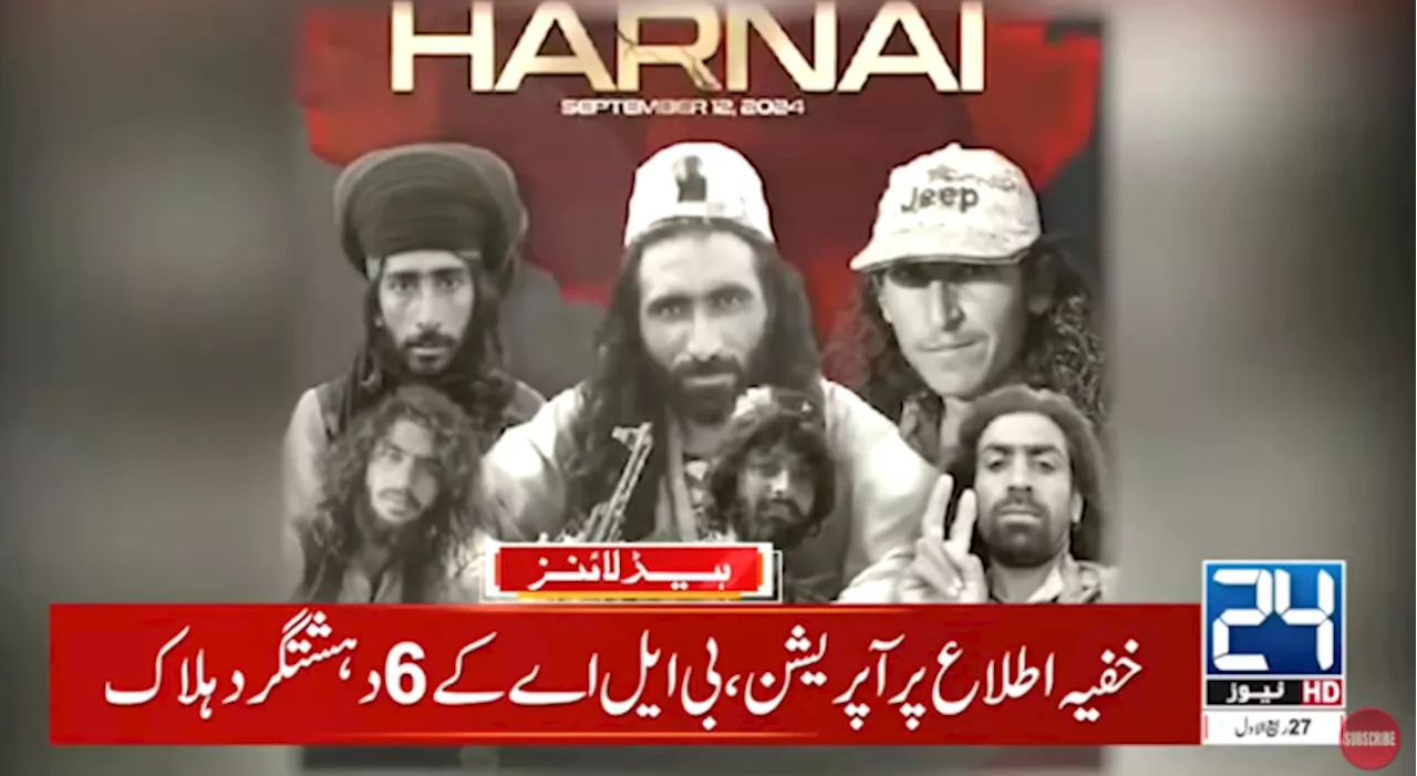 Six top BLA terrorists killed in major Harnai operation