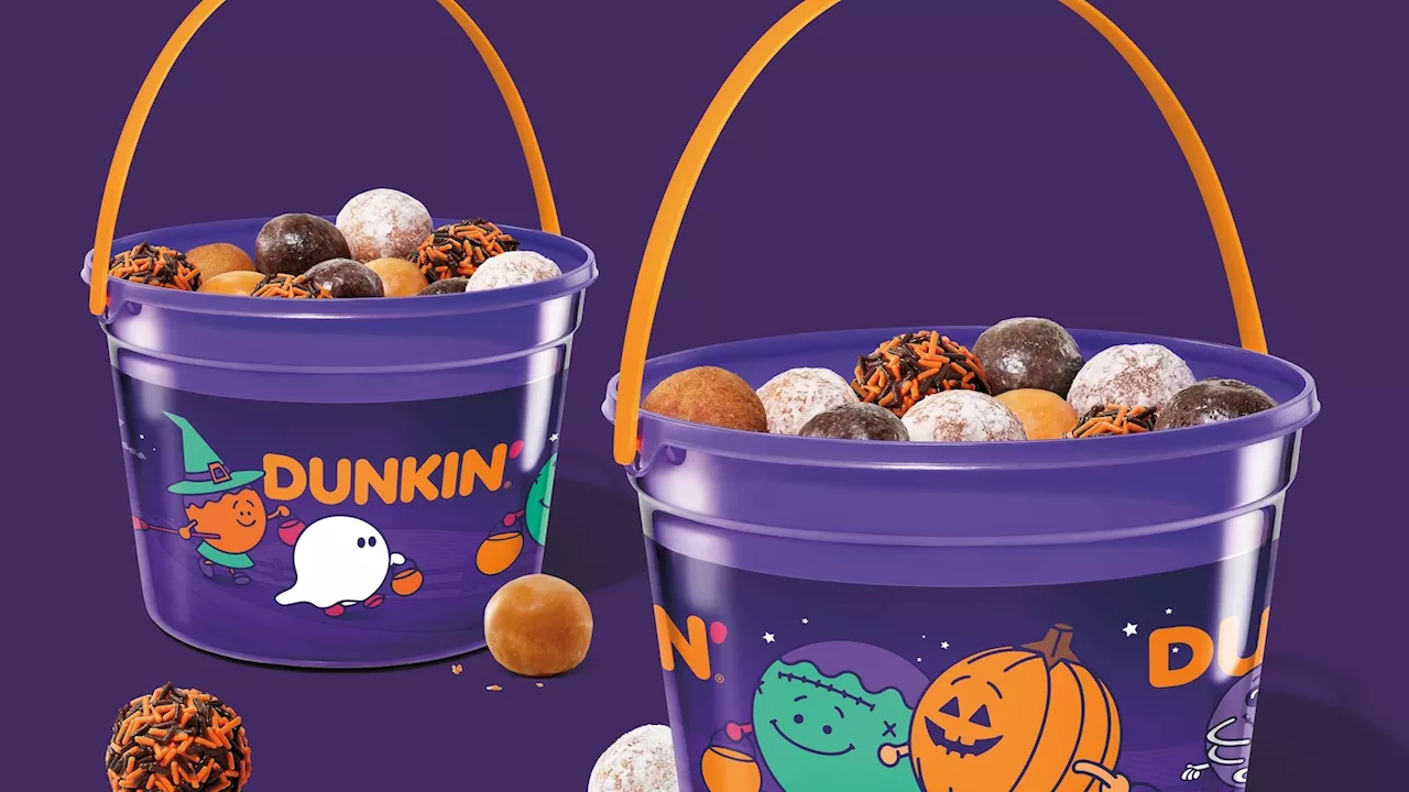 Dunkin' debuts Halloween Munchkin bucket with festive new donuts