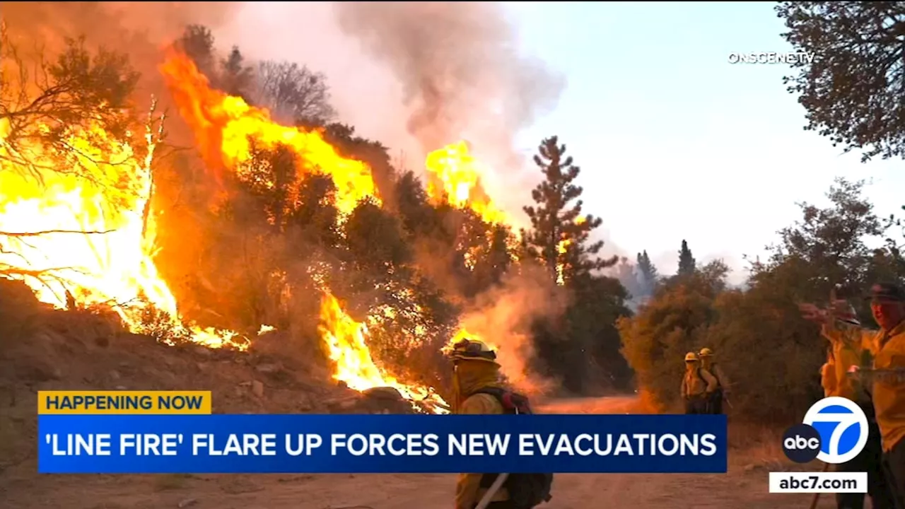 Crews defending Angelus Oaks amid ongoing Line Fire in San Bernardino County