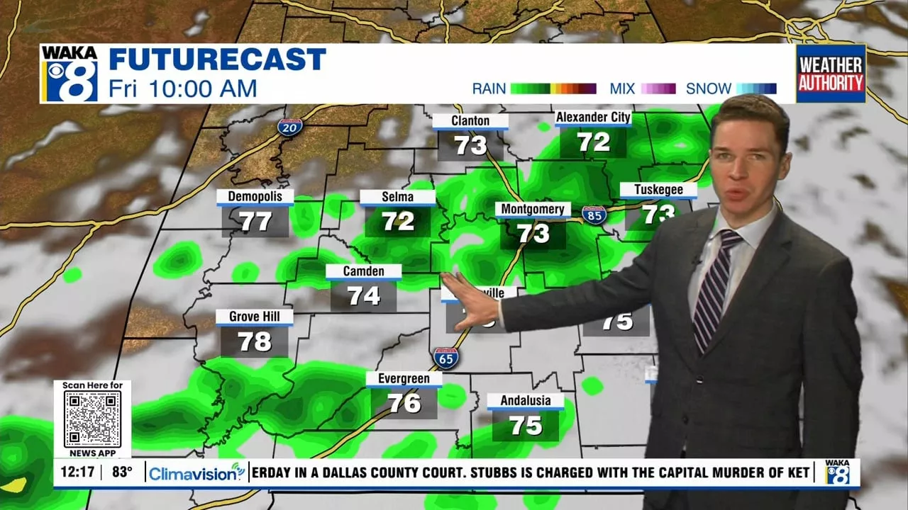 Above-average temperatures through Thursday; Some rain Friday