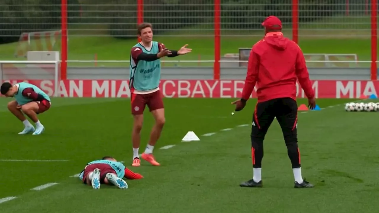 Bayern-Training: Kompany zeigt Abwehrskills, Müller lacht und Kane kassiert