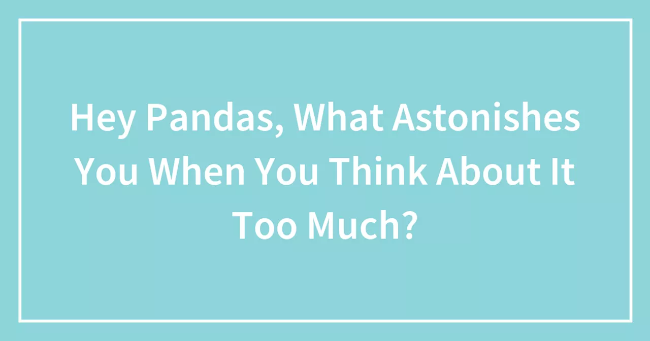 Hey Pandas, What Astonishes You When You Think About It Too Much?