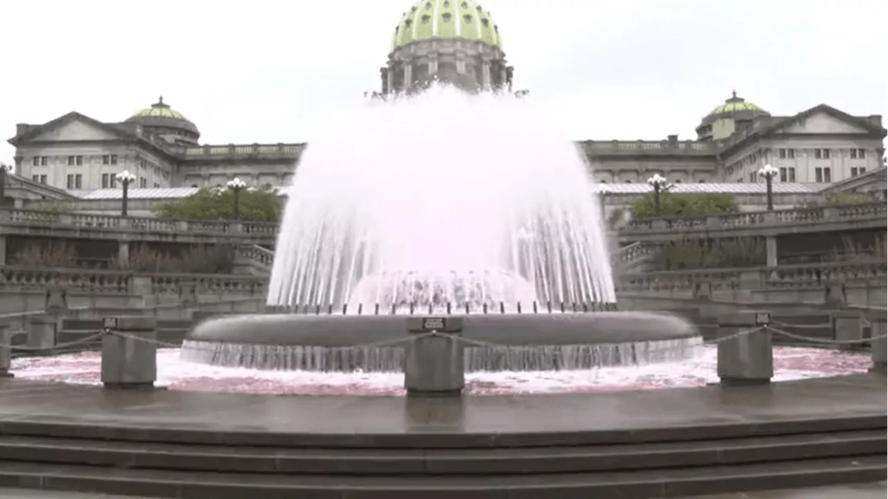 Capitol fountain turns pink for Breast Cancer Awareness Month