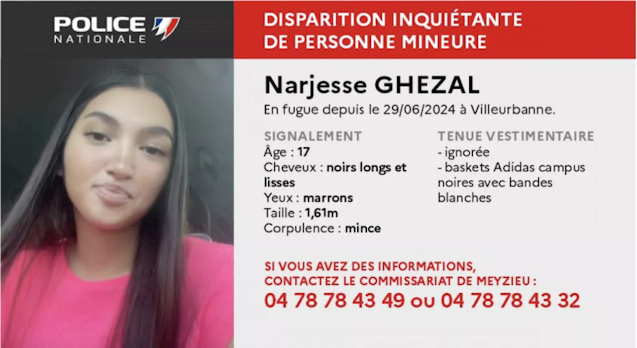 Disparition de Narjesse, 17 ans, dans le Rhône : épilogue heureux trois mois après, le mystère s'épaissit