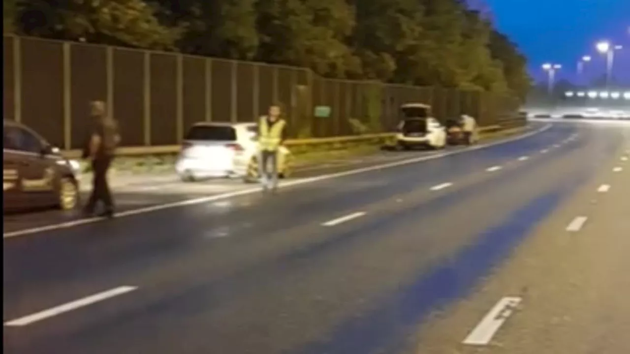 'Hidden' M25 pothole 'takes out' 20 cars in mid-morning chaos