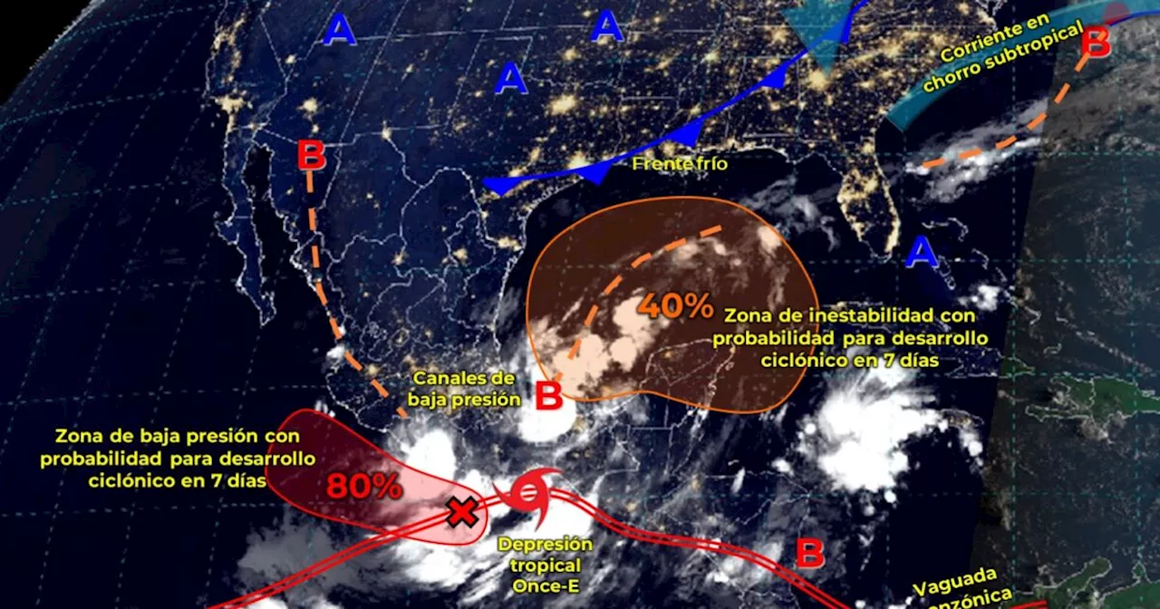 Depresión tropical Once-E se acerca a Oaxaca; suspenden clases en el estado