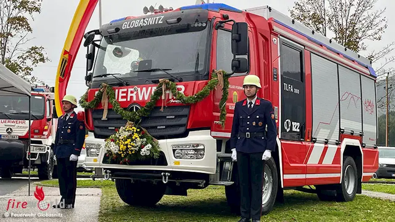 Ktn: Feuerwehr Globasnitz segnet festlich ihr neues Mercedes-Tanklöschfahrzeug