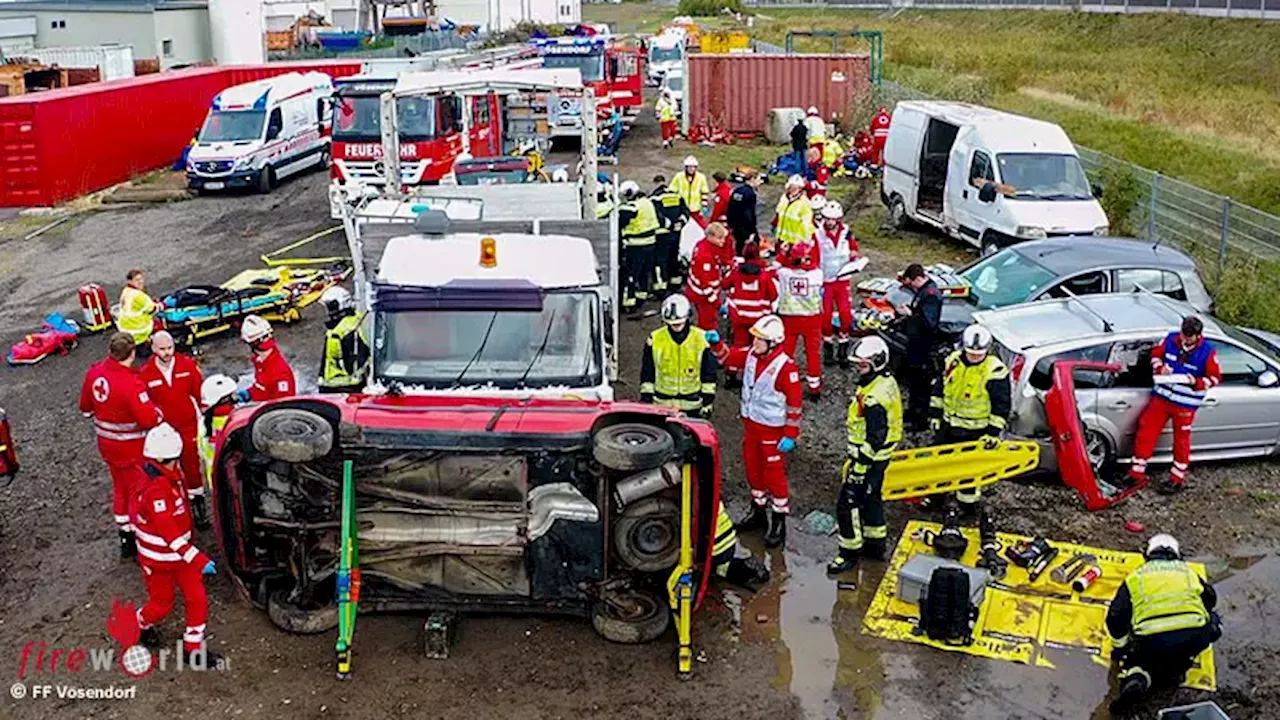 Nö: Großaufgebot von Rettung und Feuerwehr trainiert Unfallszenario in Vösendorf