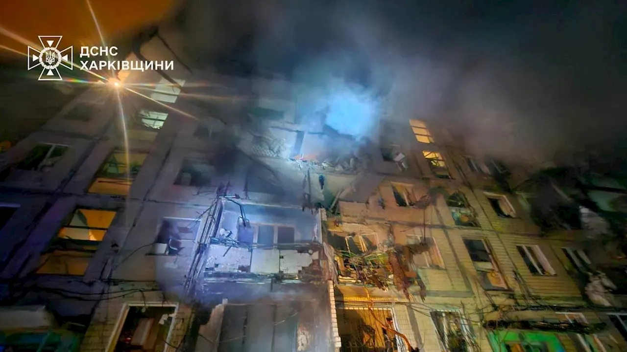 Russian guided bomb hits apartment building in Ukraine’s Kharkiv, injures 10