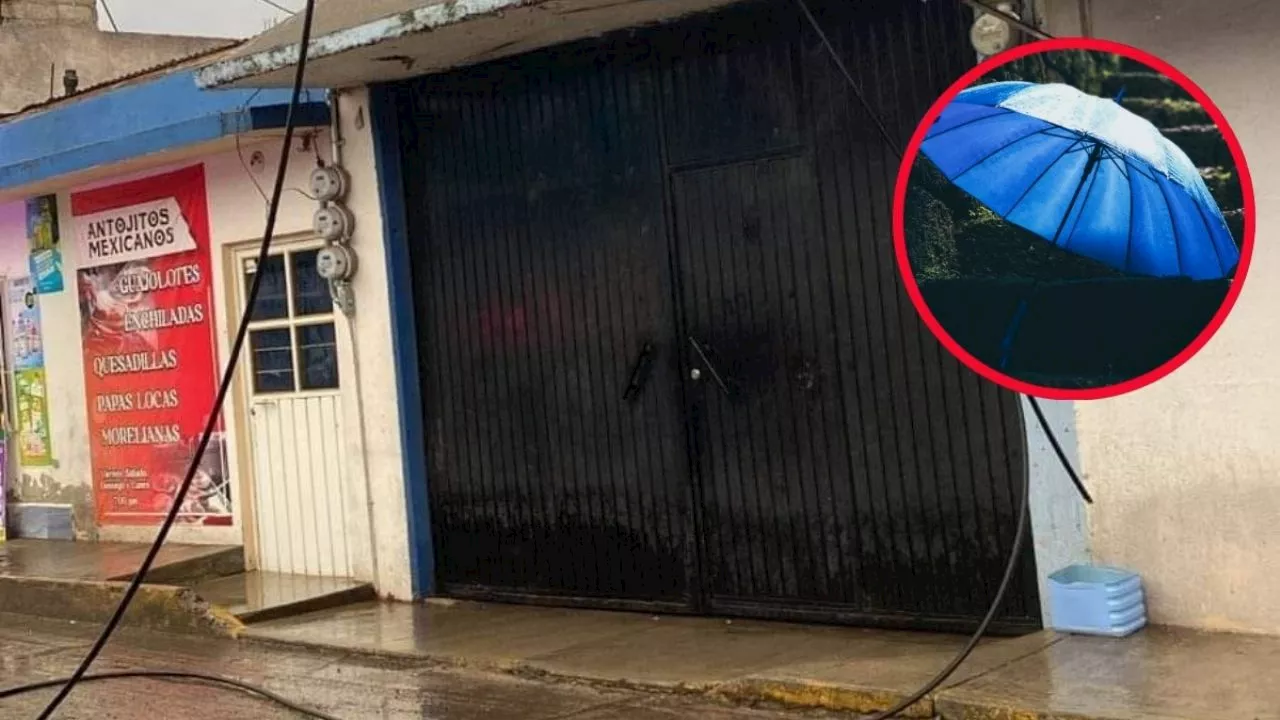 Hombre se electrocuta tras tocar cables con su paraguas en Hidalgo