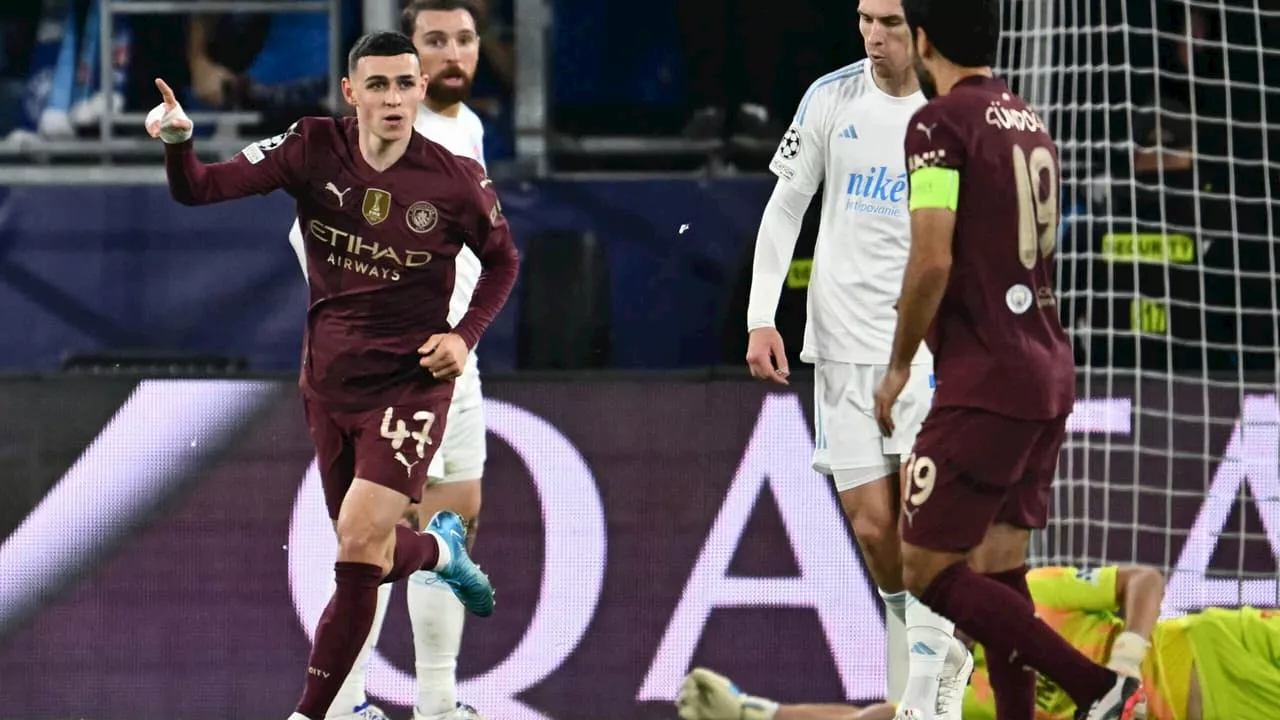 Manchester City atropela Slovan Bratislava e encosta na liderança da Champions League