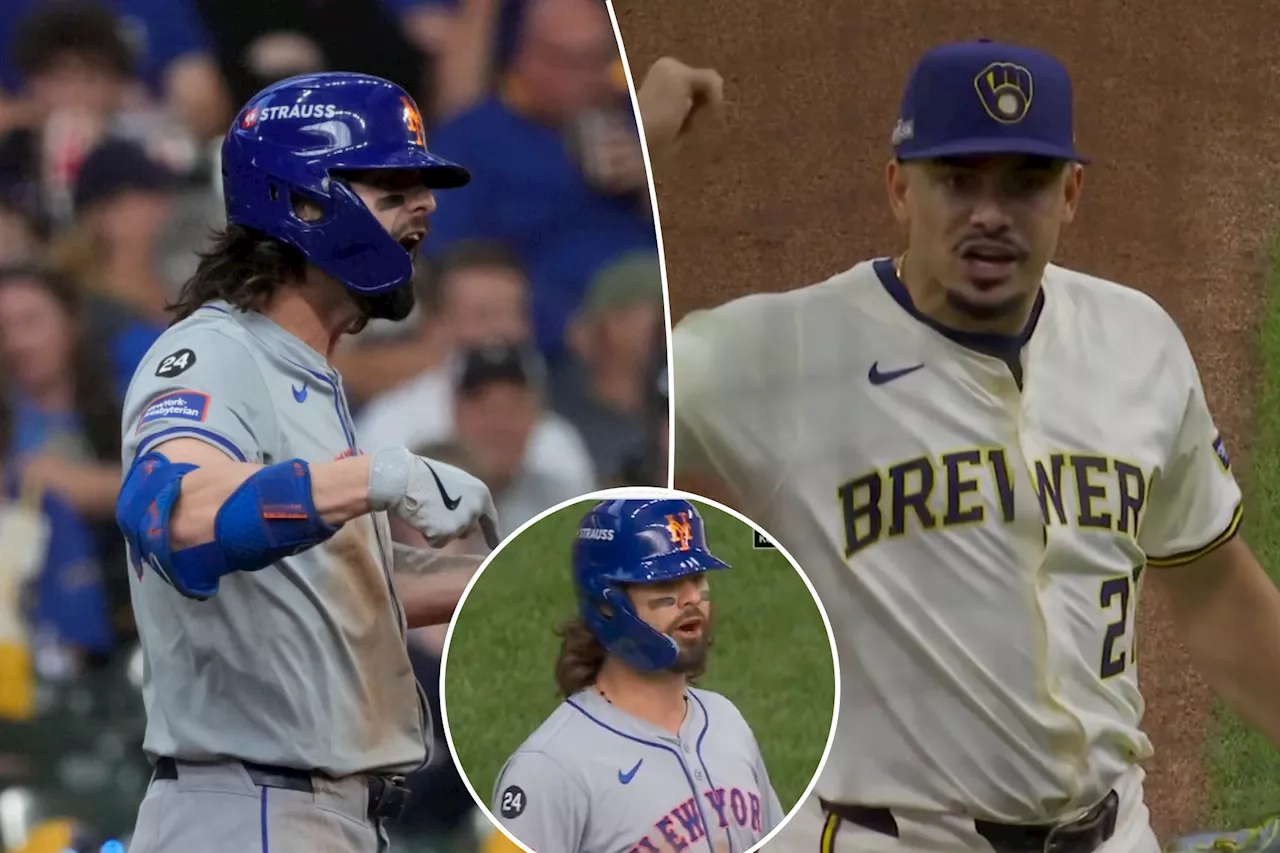 Jesse Winker, Willy Adames jaw at each other in intense Mets-Brewers wild-card moment