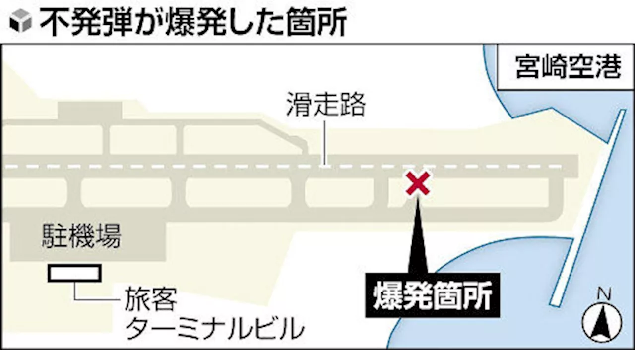 宮崎空港の誘導路爆発２分前にＪＡＬ機走行、半径２００ｍに金属片…不発弾探査の記録を再確認へ（2024年10月2日）｜BIGLOBEニュース