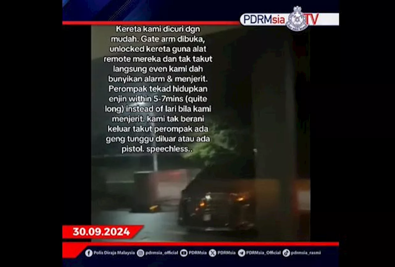 QuickCheck: Was a MPV stolen right out of a home in Ipoh?