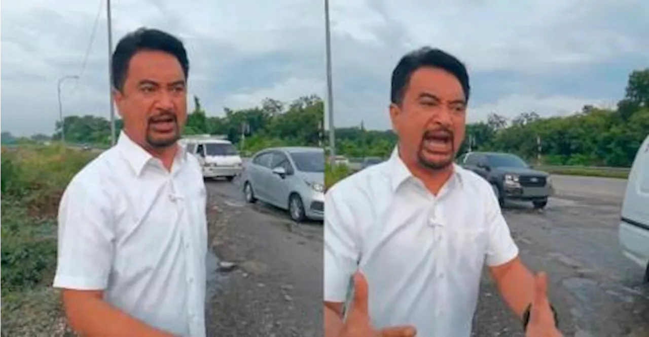 Port Klang assemblyman highlights pothole riddled road on TikTok