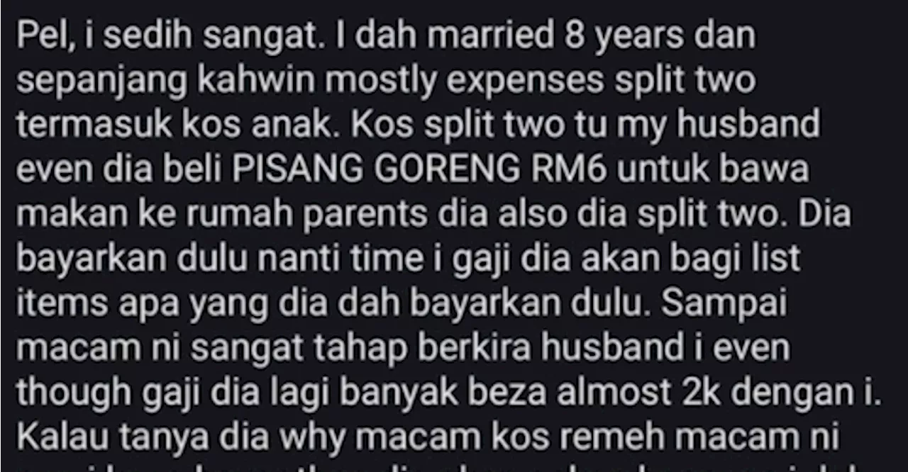 Woman shares how her husband insist on splitting 50/50