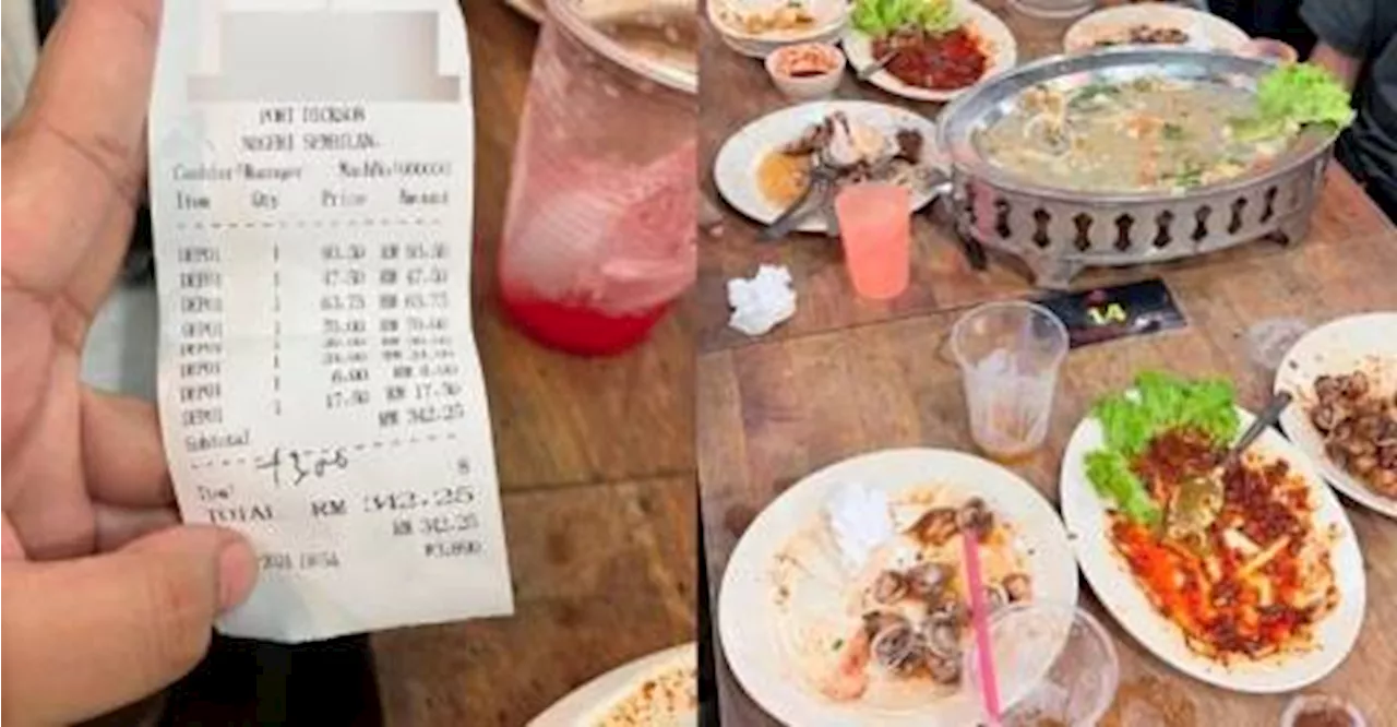 Woman shares regret spending RM342 on subpar food in Port Dickson eatery