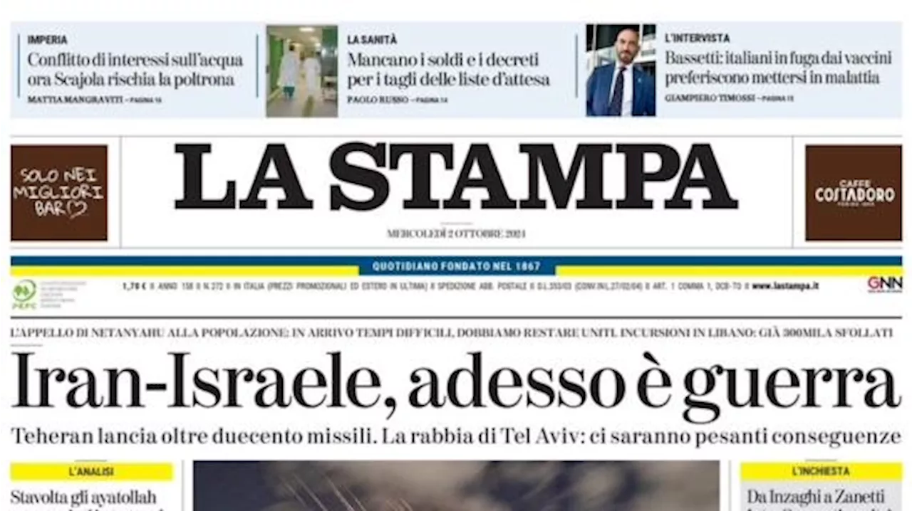 La Stampa in prima pagina: 'Da Inzaghi a Zanetti: InterConnection ultrà'