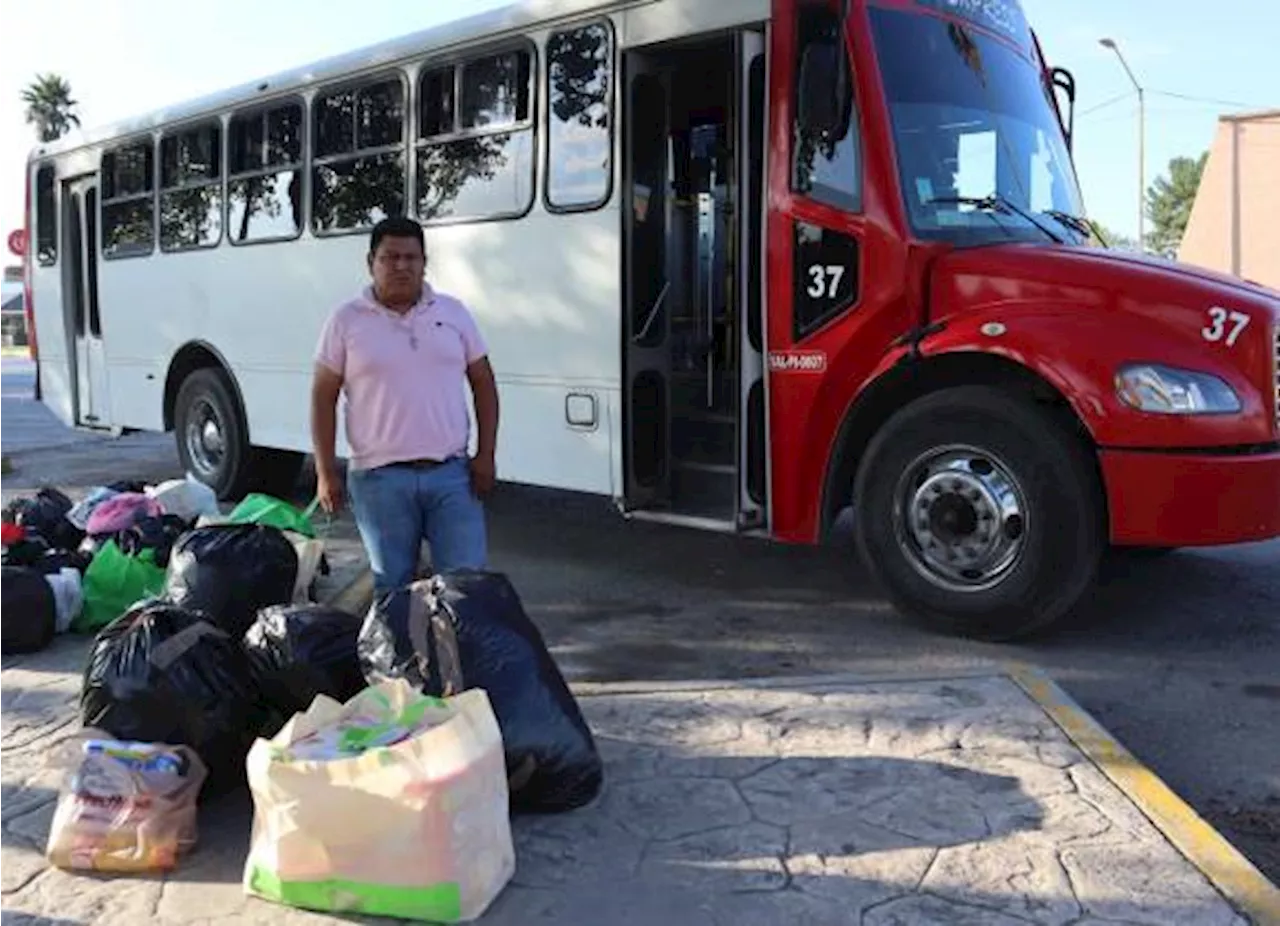 Saltillo: chofer de la ruta Express colecta apoyo por Guerrero