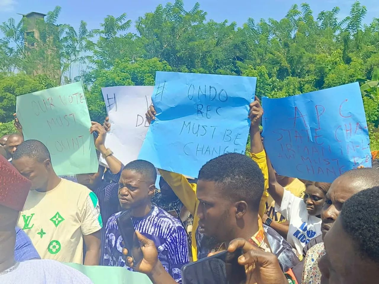 Ondo Guber: Youths protest, call for redeployment of INEC REC, Babalola