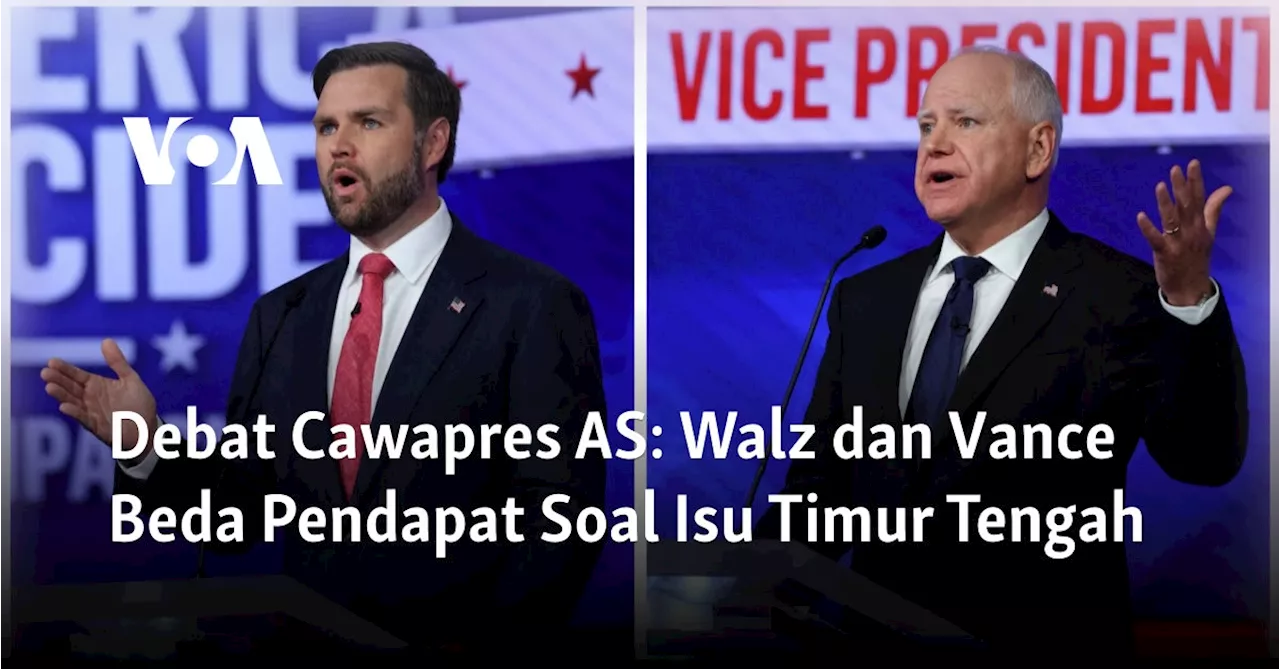 Debat Cawapres AS: Walz dan Vance Beda Pendapat Soal Isu Timur Tengah