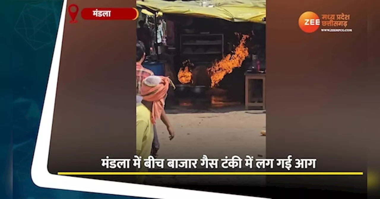 गैस टंकी में अचानक लगी आग, मच गई अफरा-तफरी, देखें Video