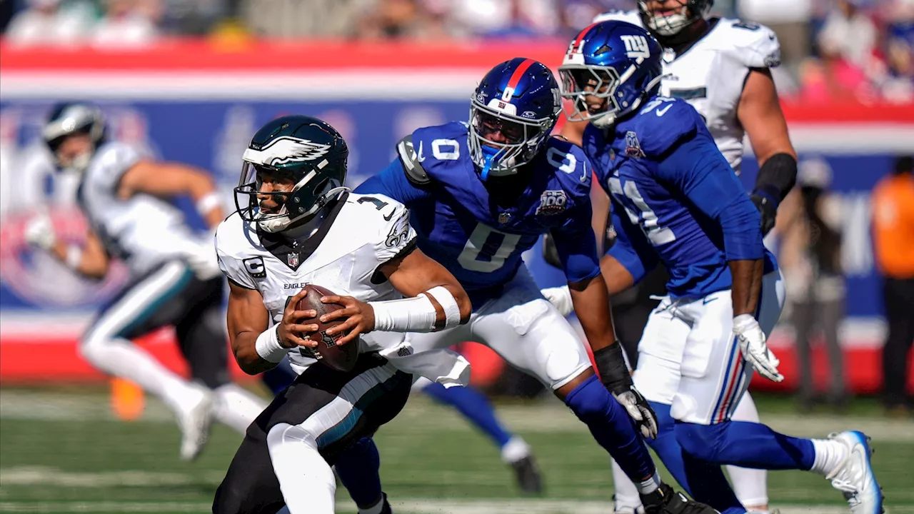 Barkley rushes for 176 yards and a TD in a memorable return as Eagles blitz the Giants 28-3