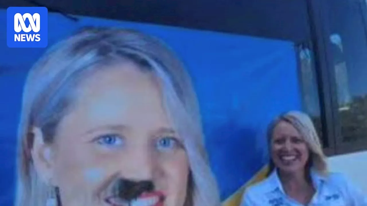 LNP leader says Cairns candidate Bree James's joke about her banner being defaced with a Hitler moustache was 'wrong'