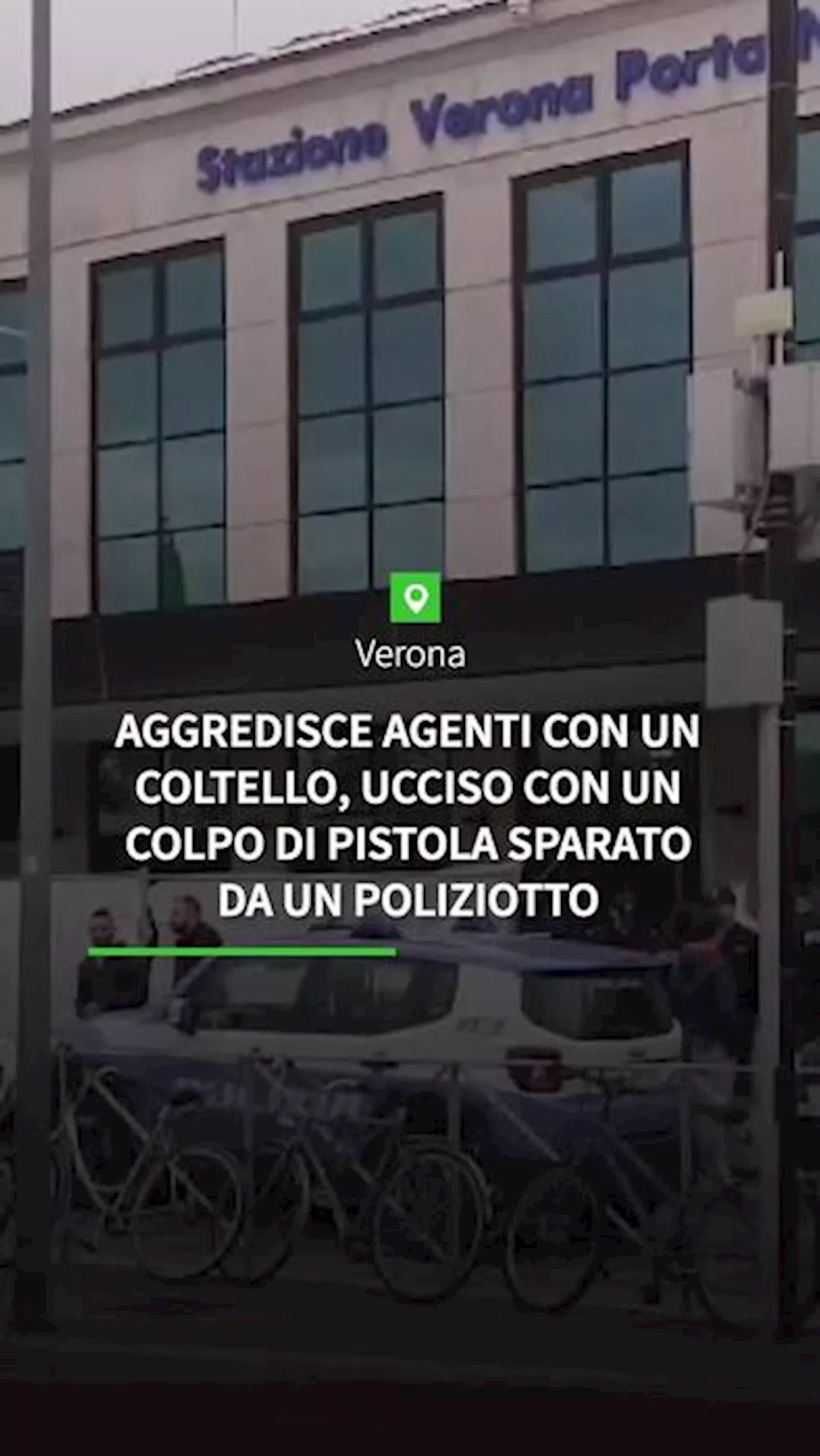 Aggredisce agenti con un coltello, ucciso con un colpo di pistola da un poliziotto