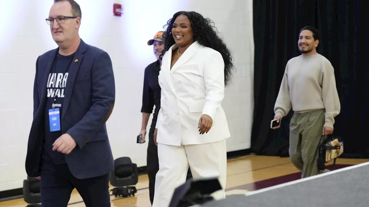 Lizzo joins Harris at campaign rally in Detroit as in-person voting begins