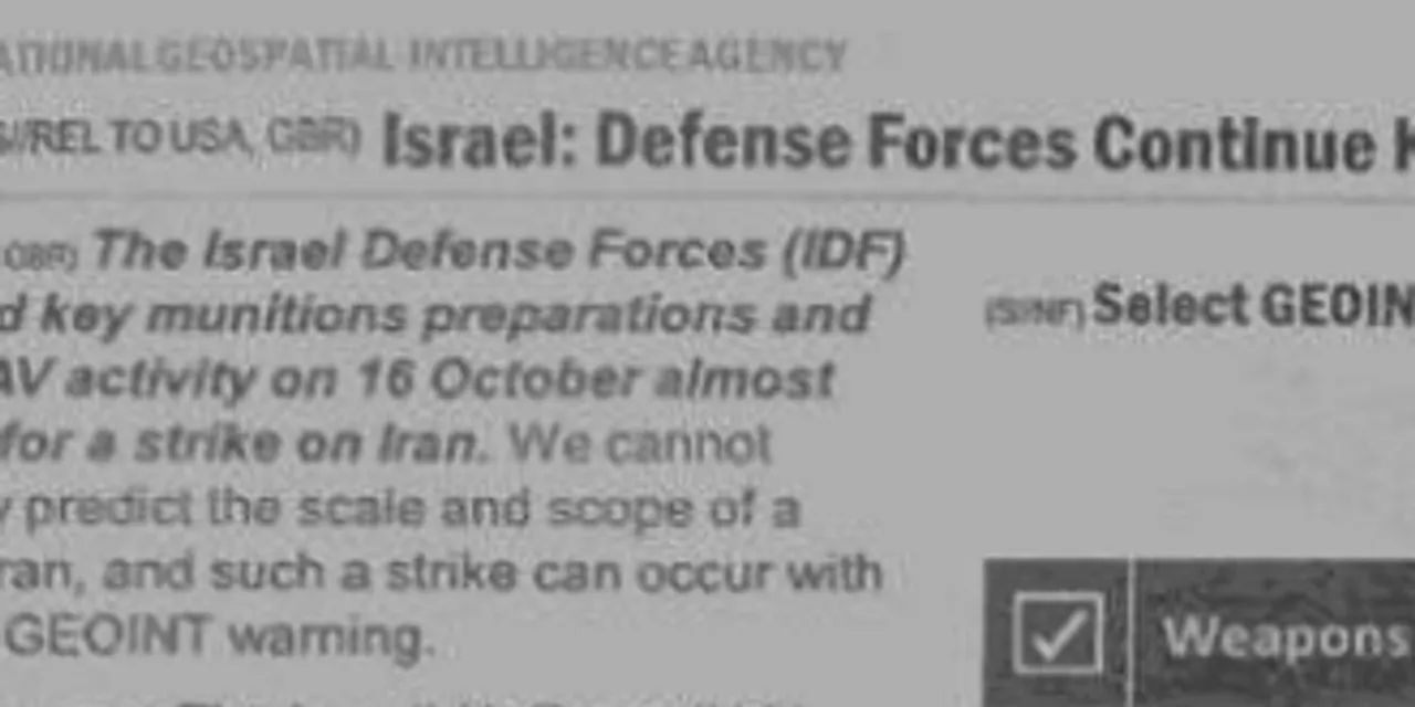 Leaked US Intel on Iran Attack Plans Also Confirms Israeli Nuclear Weapons