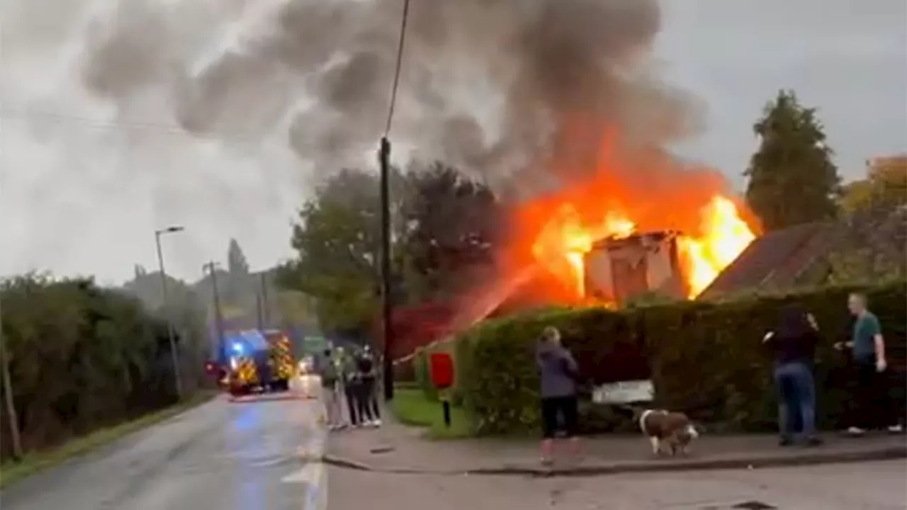 Bedford house explosion leaves one dead and a house in flames