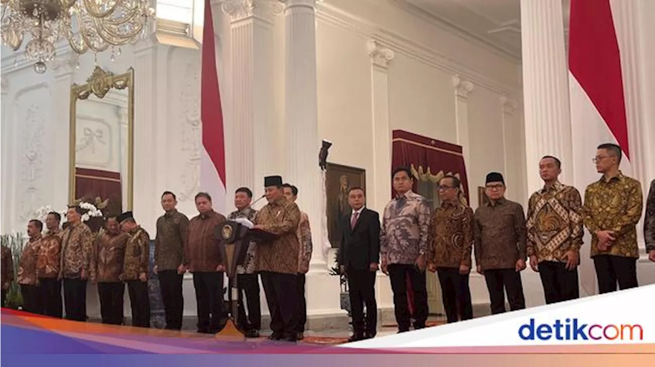 Daftar Lengkap Menteri Kabinet Merah Putih Prabowo-Gibran