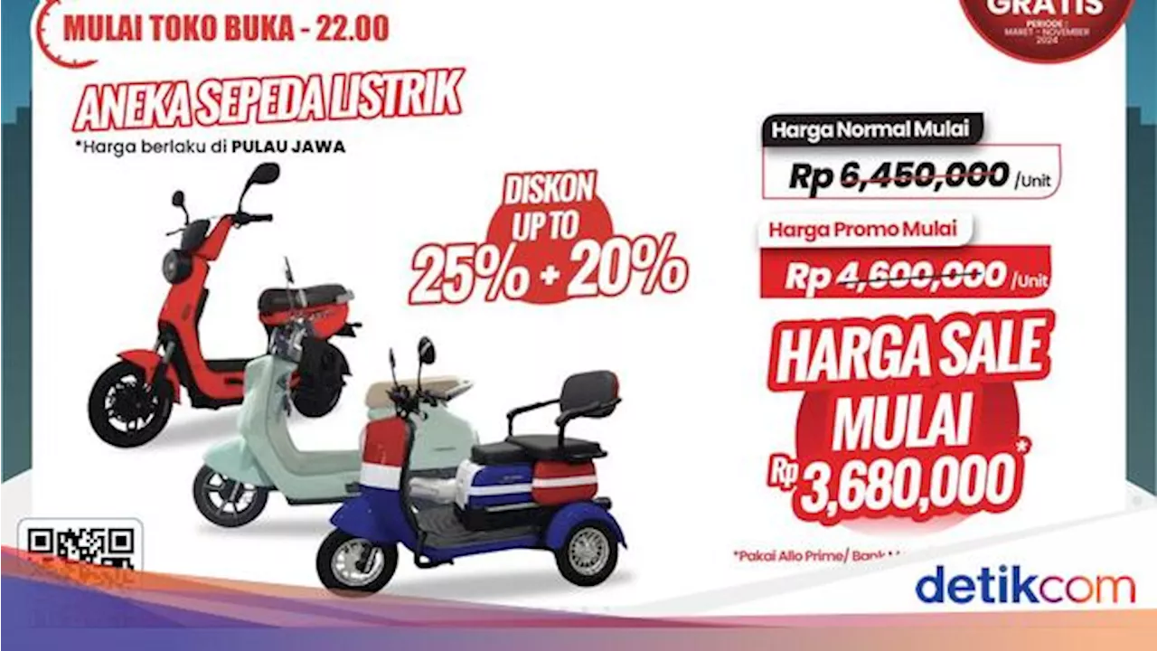 Sepeda Listrik di Transmart Full Day Sale Diskon Gede, Bisa Hemat Rp 2,7 Jutaan