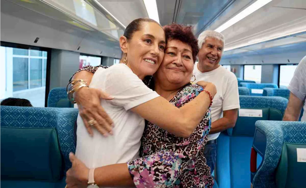 Claudia Sheinbaum usa Tren Maya en Campeche; promete que en 2 años también será de carga